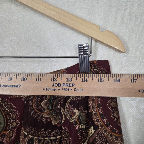 VTG Talbots Paisley Floral Midi Wrap Skirt sz L* Dark Academia Moody - Picture 11 of 14